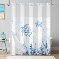 Conjunto de cortinas de chuveiro TQUQOBU Ocean No Hook com forro 180x200cm Conjunto de cortinas de chuveiro TQUQOBU Ocean No Hook com forro 180x200cm