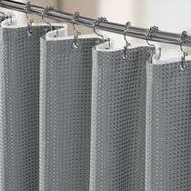 Conjunto de cortinas de chuveiro Vipfree Waffle 3 em 1 258GSM 180x180cm cinza