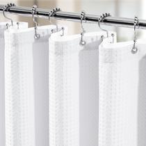 Conjunto de cortinas de chuveiro Vipfree Waffle 3 em 1 258GSM 183x213cm branco