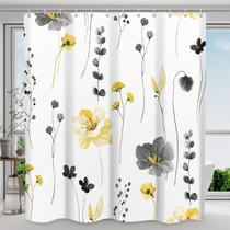 Conjunto de cortinas de chuveiro WITHLOC Aquarela Amarelo Cinza Floral Conjunto de cortinas de chuveiro WITHLOC Aquarela Amarelo Cinza Floral