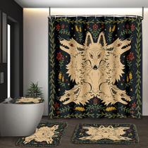 Conjunto de cortinas de chuveiro Wolf Pattern Waterproof Bathroom