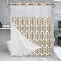 Conjunto de cortinas de chuveiro Yiatn No Hook Cream com forro de encaixe 180x200cm Conjunto de cortinas de chuveiro Yiatn No Hook Cream com forro de encaixe 180x200cm
