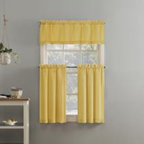 Conjunto de cortinas de cozinha nº 918 Martine Microfiber Yellow 3P Conjunto de cortinas de cozinha nº 918 Martine Microfiber Yellow 3P
