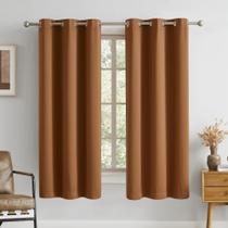 Conjunto de cortinas DUALIFE Oak, 160 cm de comprimento, 2 painéis, marrom caramelo, laranja Conjunto de cortinas DUALIFE Oak, 160 cm de comprimento, 2 painéis, marrom caramelo, laranja