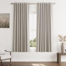 Conjunto de cortinas Guken Black Linen Blackout 160 cm de comprimento e 2 painéis Conjunto de cortinas Guken Black Linen Blackout 160 cm de comprimento e 2 painéis