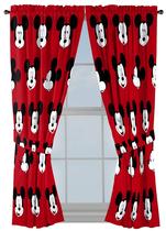 Conjunto de cortinas Jay Franco Mickey Mouse Kids com gravatas vermelhas