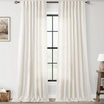 Conjunto de cortinas Jolilight Natural Linen com 213 cm de comprimento e 2 painéis Conjunto de cortinas Jolilight Natural Linen com 213 cm de comprimento e 2 painéis