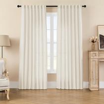 Conjunto de cortinas Joydeco Linen de 2 painéis 100x240cm Ivory para sala de estar