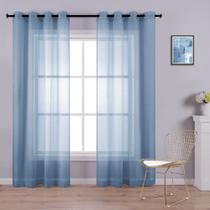 Conjunto de cortinas KOUFALL Blue Sheer 213 cm de comprimento e 2 painéis