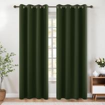 Conjunto de cortinas KOUFALL Boho, 2 painéis, 213 cm de comprimento, verde oliva