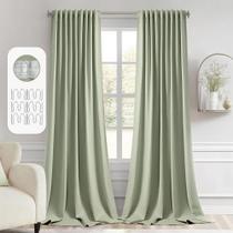 Conjunto de cortinas MIULEE Back Tab Sage Green 260 cm H 2 painéis