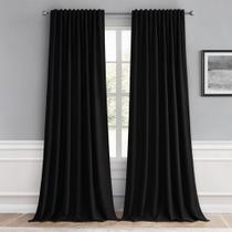 Conjunto de cortinas MIULEE Black Blackout 244 cm de comprimento e 2 painéis Conjunto de cortinas MIULEE Black Blackout 244 cm de comprimento e 2 painéis