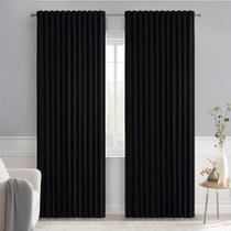 Conjunto de cortinas MIULEE Black Blackout de 213 cm de comprimento e 2 painéis Conjunto de cortinas MIULEE Black Blackout de 213 cm de comprimento e 2 painéis