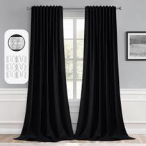 Conjunto de cortinas MIULEE Blackout 260x260cm, 2 painéis, preto