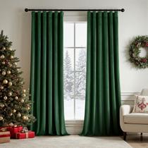 Conjunto de cortinas MIULEE Christmas Velvet 274 cm de comprimento e 2 painéis Conjunto de cortinas MIULEE Christmas Velvet 274 cm de comprimento e 2 painéis