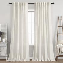 Conjunto de cortinas Nanspring Cream Linen com 229 cm de comprimento e 2 painéis Conjunto de cortinas Nanspring Cream Linen com 229 cm de comprimento e 2 painéis