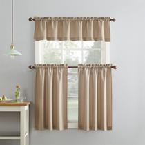 Conjunto de cortinas nº 918 Martine Microfiber Semi-Sheer Taupe Conjunto de cortinas nº 918 Martine Microfiber Semi-Sheer Taupe