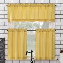Conjunto de cortinas nº 918 Martine Microfiber Semi-Sheer Yellow Conjunto de cortinas nº 918 Martine Microfiber Semi-Sheer Yellow