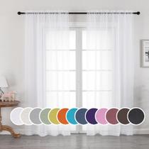 Conjunto de cortinas OWENIE Sheer White com 213 cm de comprimento e 2 painéis