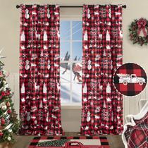Conjunto de cortinas PANELSBURG Christmas com 2 painéis de 213 cm de comprimento Conjunto de cortinas PANELSBURG Christmas com 2 painéis de 213 cm de comprimento