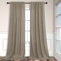 Conjunto de cortinas Pitalk Back Tab Linen de 2 painéis 240x244cm Dark Taupe