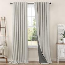 Conjunto de cortinas Pitalk Linen Blackout 214 cm de comprimento e 2 painéis Conjunto de cortinas Pitalk Linen Blackout 214 cm de comprimento e 2 painéis