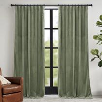 Conjunto de cortinas RYB HOME Sage Green Velvet 230x228cm