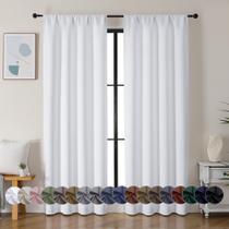 Conjunto de cortinas Simplebrand Ava Pure White 183 cm de comprimento e 2 painéis Conjunto de cortinas Simplebrand Ava Pure White 183 cm de comprimento e 2 painéis