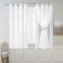 Conjunto de cortinas SOFJAGETQ, 2 peças, 132 x 137 cm, camada dupla, transparente Conjunto de cortinas SOFJAGETQ, 2 peças, 132 x 137 cm, camada dupla, transparente