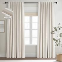 Conjunto de cortinas Topfinel Blackout Linen 230x228cm com 2 painéis Conjunto de cortinas Topfinel Blackout Linen 230x228cm com 2 painéis
