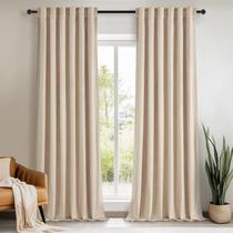 Conjunto de cortinas Topfinel Ivory Velvet 229 cm H 2 Painéis Set Bedroom Conjunto de cortinas Topfinel Ivory Velvet 229 cm H 2 Painéis Set Bedroom