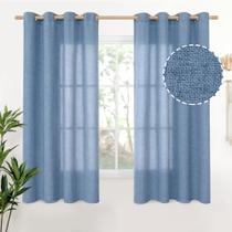 Conjunto de cortinas YoungStex Blue Linen 160x160cm com 2 painéis Conjunto de cortinas YoungStex Blue Linen 160x160cm com 2 painéis
