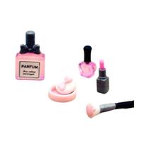 Conjunto De Cosméticos Em Miniatura Para Casa De Bonecas: Batom, Pó, Perfume, Pincel De Maquiagem,
