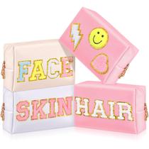 Conjunto de cosméticos Sanwuta 4 peças de couro PU impermeável 18x7x11cm