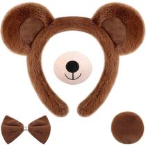 Conjunto de cosplay Harrycle Halloween Bear para crianças, adulto, marrom escuro