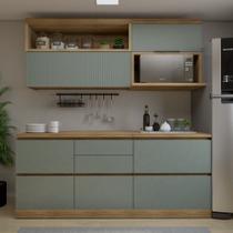 Conjunto de Cozinha 4 Peças com Aéreo e Nicho para Micro-ondas MDF Millena Nesher