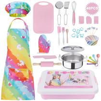 Conjunto de Cozinha Carolart Kids 42 Peças - Com Avental e Chapéu de Chef