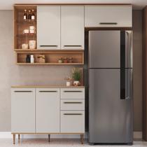 Conjunto de Cozinha Compacta 5 Peças com Tampo 120cm e Nicho Decorativo Isabelle Delmarco Conjunto de Cozinha Compacta 5 Peças com Tampo 120cm e Nicho Decorativo Isabelle Delmarco