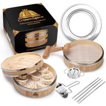 Conjunto de Cozinha CrownSpire Vaporizador de Bambu 2 Andares 25 cm Conjunto de Cozinha CrownSpire Vaporizador de Bambu 2 Andares 25 cm