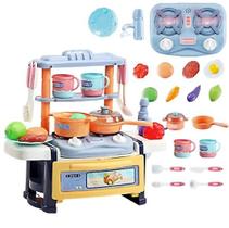Conjunto de cozinha de brinquedo para crianças cozinhando com mini talheres