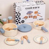 Conjunto De Cozinha De Madeira Infantil Para Educação Infantil, Brinquedo De Faz De Conta De Chef