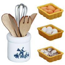 Conjunto de cozinha Dollhouse em miniatura Frasco de madeira em escala 1:12 Conjunto de cozinha Dollhouse em miniatura Frasco de madeira em escala 1:12