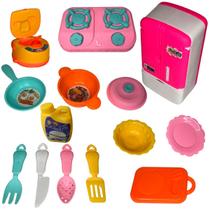 Conjunto de Cozinha em Miniatura Brinquedos Dia das Crianças Kit 14 Peças