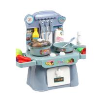 Conjunto De Cozinha Infantil De Brinquedo Com Sons, Luzes, Fogão, Pia, Comida De Brinquedo E Mini