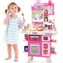 Conjunto de cozinha Kids Play CUTE STONE 102 cm rosa de fogão e pia Conjunto de cozinha Kids Play CUTE STONE 102 cm rosa de fogão e pia
