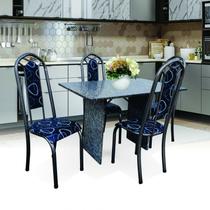 Conjunto de Cozinha Mesa Granito 4 Cadeiras Paris