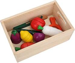Conjunto de cozinha Play House Toy, material de madeira com acessórios