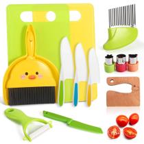 Conjunto de cozinha Salufo 14 PC Safe Kids Knife com ferramentas de limpeza Conjunto de cozinha Salufo 14 PC Safe Kids Knife com ferramentas de limpeza