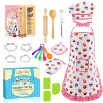 Conjunto de cozinha Toy Toyze, presente de aniversário para meninas de 3 a 8 anos com livro de receitas