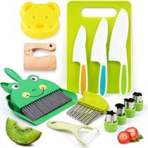 Conjunto de cozinha Yeeammk Montessori, utensílios de cozinha com faca, 14 unidades Conjunto de cozinha Yeeammk Montessori, utensílios de cozinha com faca, 14 unidades